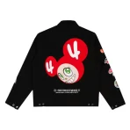 Black Takashi Murakami +44 Lewis Hamilton F1 Fast Trip Pit Jacket Back View