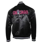 Black Takashi Murakami ComplexCon x Cubs Satin Jacket Back View