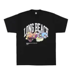 Black Takashi Murakami Flaming Skull Flower Wordmark T-shirt