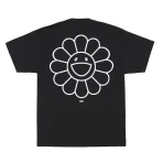 Black Takashi Murakami Flower T-shirt Back View