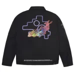 Black Takashi Murakami Lewis Hamilton Team Jacket Back View