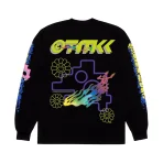 Black Takashi Murakami x Lewis Hamilton Flame Out Long Sleeve Tee Back View