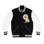 Black/White Takashi Murakami x Drake OVO Button-Up Varsity Jacket