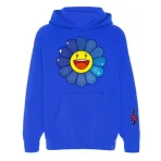 Blue Takashi Murakami x J Balvin Flower Hoodie
