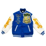 Blue Takashi Murakami x Saint Mxxxxxx Eternal Varsity Jacket