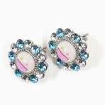 Blue-White Takashi Murakami x Liquem Flower Earring Back