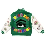 Green Takashi Murakami x Saint Mxxxxxx Stadium Jacket Back View