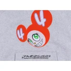 Grey Takashi Murakami +44 DOB Hoodie Close-Up View
