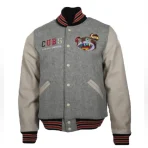 Grey Takashi Murakami ComplexCon x Cubs Letterman Jacket