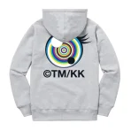 Heather Grey Takashi Murakami Eyes Zip Hoodie Back View
