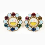 Multi-Color Takashi Murakami x Liquem Flower Earrings