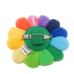 Rainbow/Black Takashi Murakami Flower Plush Pin Back