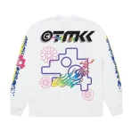 White Takashi Murakami x Lewis Hamilton Flame Out Long Sleeve Tee Back View
