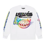 White Takashi Murakami x Lewis Hamilton Flame Out Long Sleeve Tee