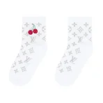 White Takashi Murakami x Louis Vuitton Monogram Cherry Socks Other Side