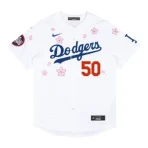 White Takashi Murakami x Nike x MLB Tokyo Dodgers Betts 50 Jersey