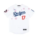 White Takashi Murakami x Nike x MLB Tokyo Dodgers Ohtani Jersey