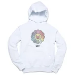 White Takashi Murakami x Swarovski Crystal Flower Hoodie
