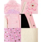 Pink Takashi Murakami x READYMADE Sakura Varsity Jacket View